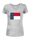 North Carolina State Flag Juniors V Neck T-Shirt