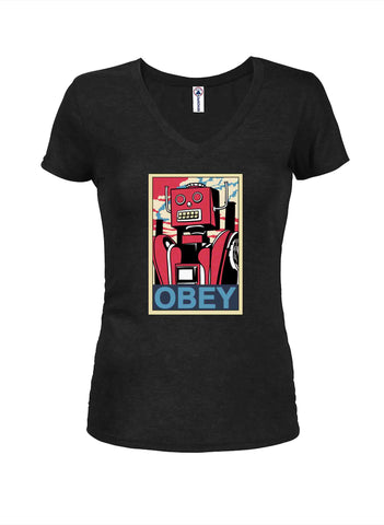 Obey Robot T-shirt col en V pour juniors