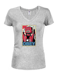 Obey Robot Juniors V Neck T-Shirt