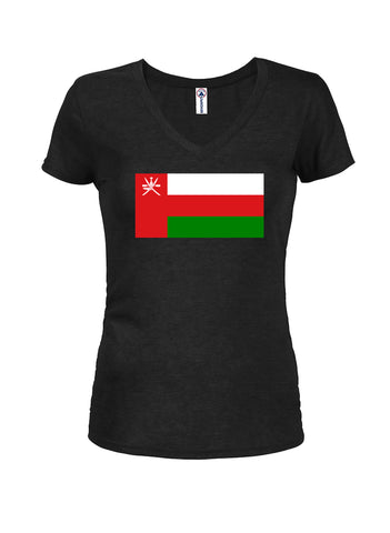 T-shirt à col en V pour juniors avec drapeau omanais