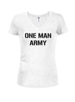 One Man Army Juniors V Neck T-Shirt