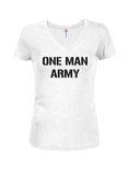 One Man Army Juniors V Neck T-Shirt