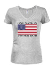 One Nation Under God Juniors V Neck T-Shirt