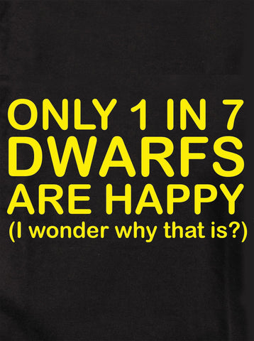 Only 1 in 7 Dwarfs are Happy Kids T-Shirt