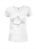 Origami Toad Juniors V Neck T-Shirt