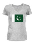 Camiseta con cuello en V para jóvenes con bandera de Pakistán