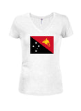 Camiseta con cuello en V para jóvenes con bandera de Papua Nueva Guinea