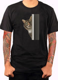 Camiseta de gato mirando a escondidas
