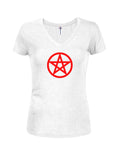 Pentagram Juniors V Neck T-Shirt - Five Dollar Tee Shirts