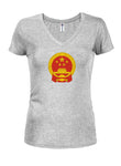 People's Republic Communist Party Symbol Juniors V Neck T-Shirt