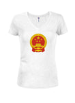 People's Republic Communist Party Symbol Juniors V Neck T-Shirt