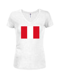 Peruvian Flag Juniors V Neck T-Shirt