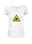 Poison Hazard Symbol Juniors V Neck T-Shirt