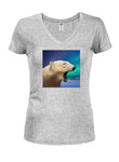 Polar Bear Night Juniors V Neck T-Shirt