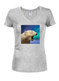 T-shirt à col en V pour juniors Polar Bear Night
