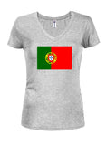 T-shirt à col en V pour juniors avec drapeau portugais