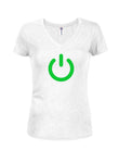 Power Up Symbol Juniors V Neck T-Shirt