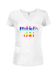 Problem Child Juniors V Neck T-Shirt