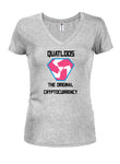 Quatloos - La camiseta original con cuello en V para jóvenes de criptomonedas
