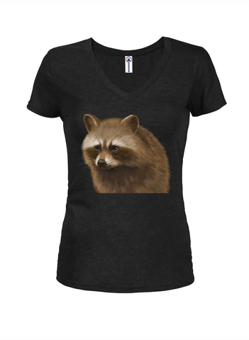 Raccoon Juniors V Neck T-Shirt