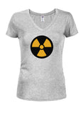 Radiation Symbol Juniors V Neck T-Shirt