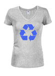 Recycling Symbol Juniors V Neck T-Shirt