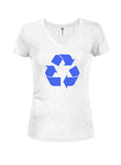 Recycling Symbol Juniors V Neck T-Shirt