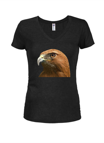Camiseta con cuello en V para jóvenes de halcón de cola roja