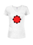 Red dot stars circle Juniors V Neck T-Shirt