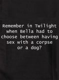 Remember in Twilight when Bella had to choose T-Shirt