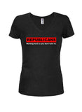Republicans Working hard so you don’t have to Juniors V Neck T-Shirt
