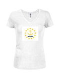 Rhode Island State Flag Juniors V Neck T-Shirt