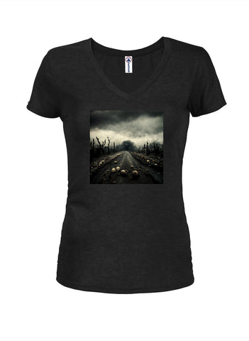 Camiseta con cuello en V para jóvenes de Road of Skulls