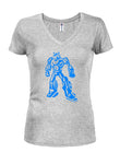 Robot Alert Juniors V Neck T-Shirt