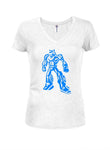 Robot Alert Juniors V Neck T-Shirt