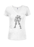 Robot Sexy Stance Juniors V Neck T-Shirt