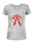 Robot Stand Ready Juniors V Neck T-Shirt