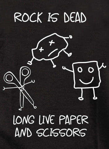 El rock está muerto, larga vida, papel y tijeras Camiseta para niños