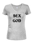 SEX GOD Juniors V Neck T-Shirt