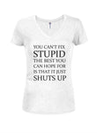 SHUTS UP Juniors V Neck T-Shirt