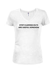 STOP CLAIMING KILTS ARE USEFUL SOMEHOW Juniors V Neck T-Shirt
