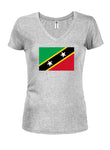 Saint Kittitian and Nevisian Flag Juniors V Neck T-Shirt