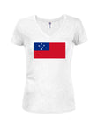 Samoan Flag Juniors V Neck T-Shirt