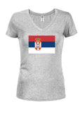 Serbian Flag Juniors V Neck T-Shirt