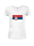 Serbian Flag Juniors V Neck T-Shirt