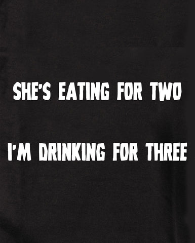 T-shirt Elle mange pour deux, je bois pour trois