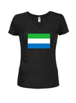 Sierra Leonean Flag Juniors V Neck T-Shirt