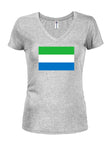 Sierra Leonean Flag Juniors V Neck T-Shirt