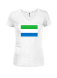 Sierra Leonean Flag Juniors V Neck T-Shirt