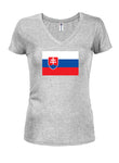 Slovak Flag Juniors V Neck T-Shirt